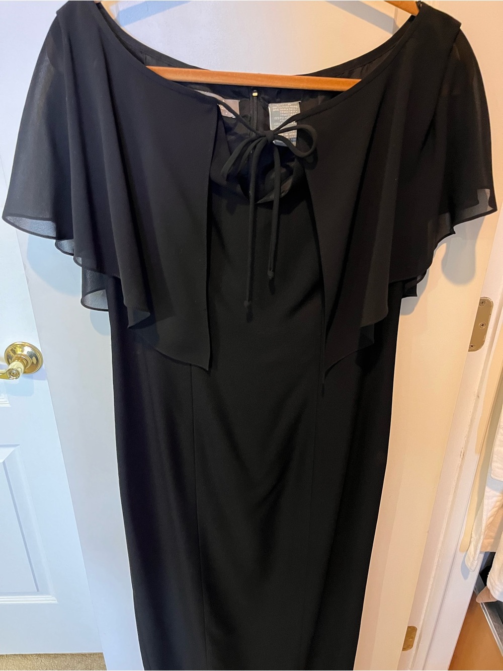 Liz Claiborne Black Off-Shoulder Maxi Dress with Capelet